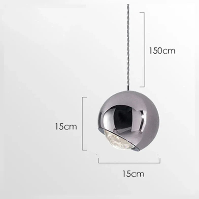 Metallic Sphere Smooth Modern Minimalist Pendant Light