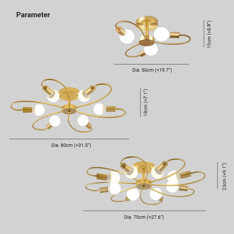 Radiant Multi-Head Arc-Shaped LED Chandelier