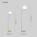 Glass White Globe Statement Floor Lamps for Living Room
