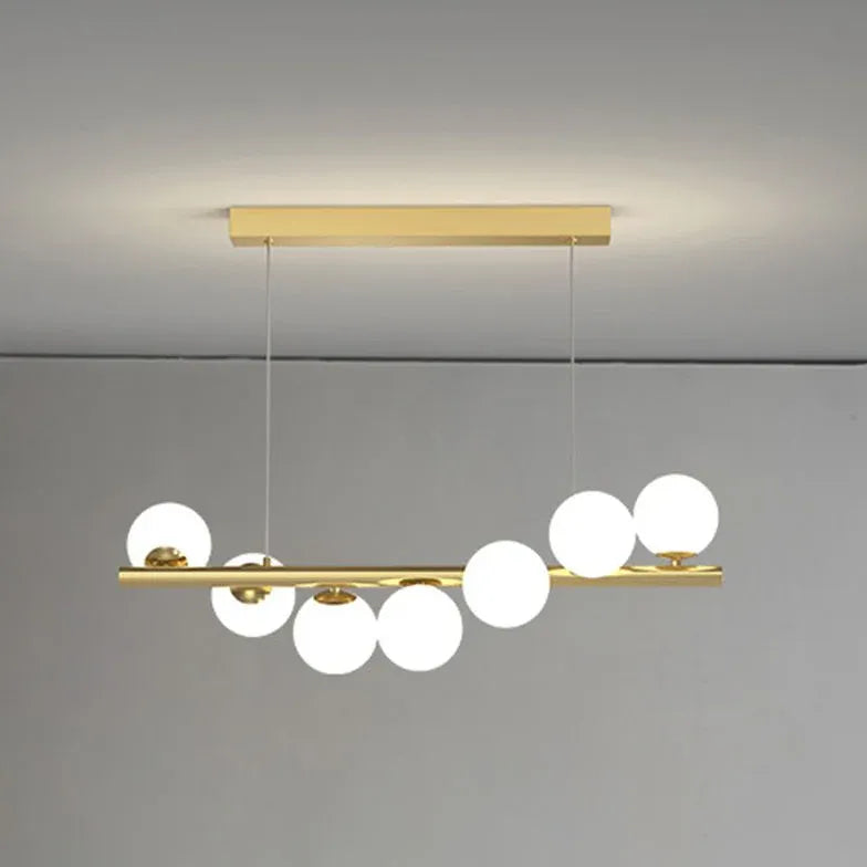 Round Glass Ball Linear Pendant Light