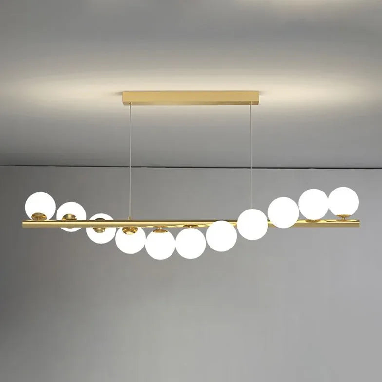 Round Glass Ball Linear Pendant Light