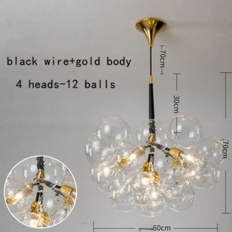 Transparent Glass Bubble Artistic Chandelier