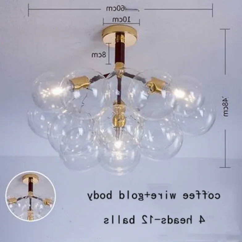 Transparent Glass Bubble Artistic Chandelier