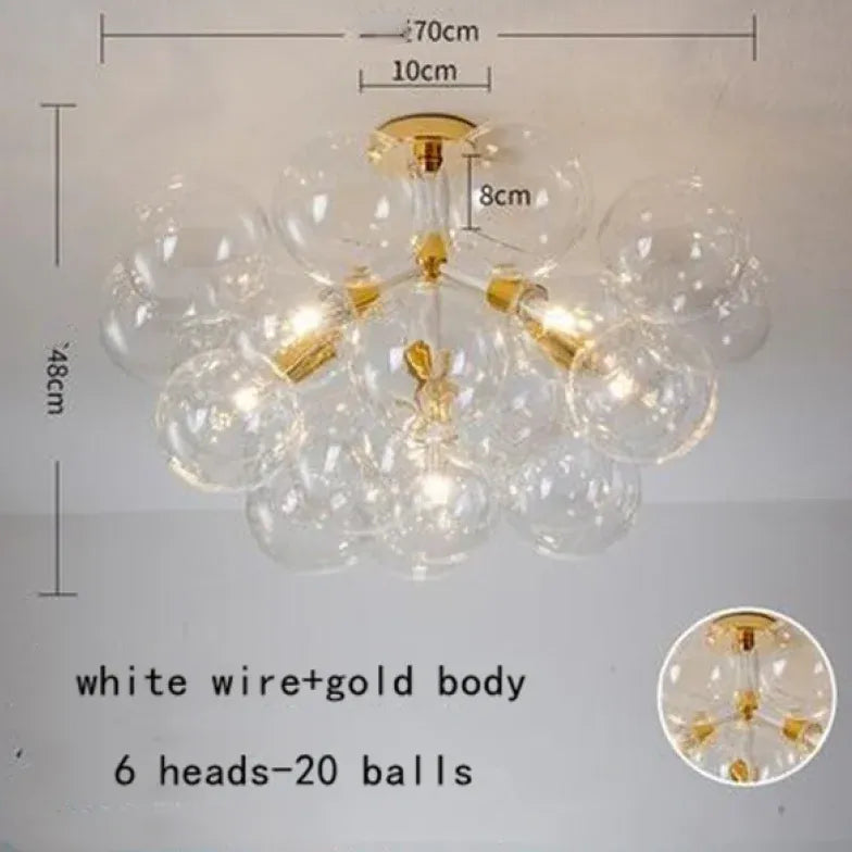 Transparent Glass Bubble Artistic Chandelier