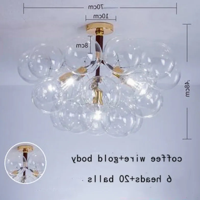 Transparent Glass Bubble Artistic Chandelier