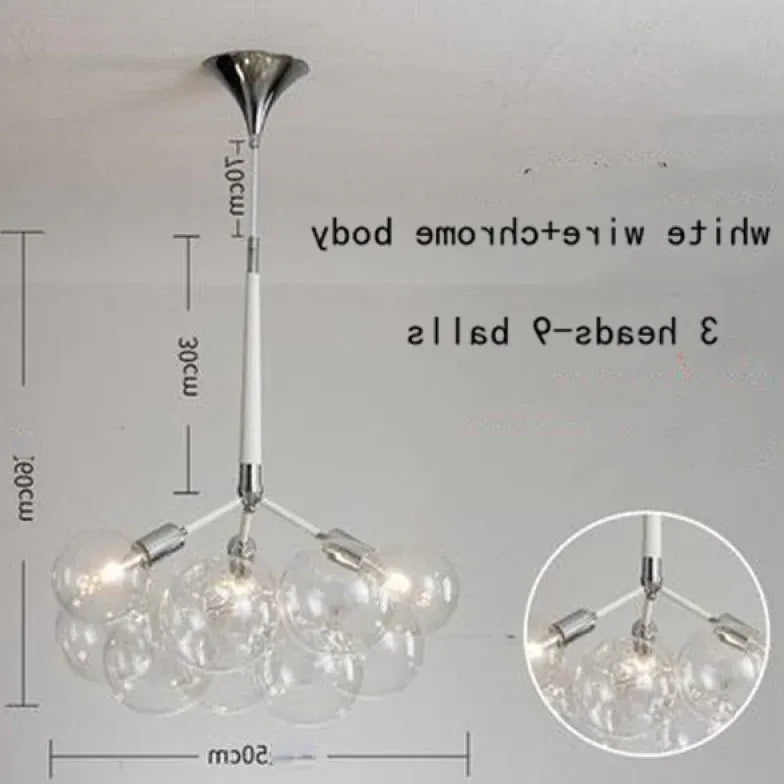 Transparent Glass Bubble Artistic Chandelier