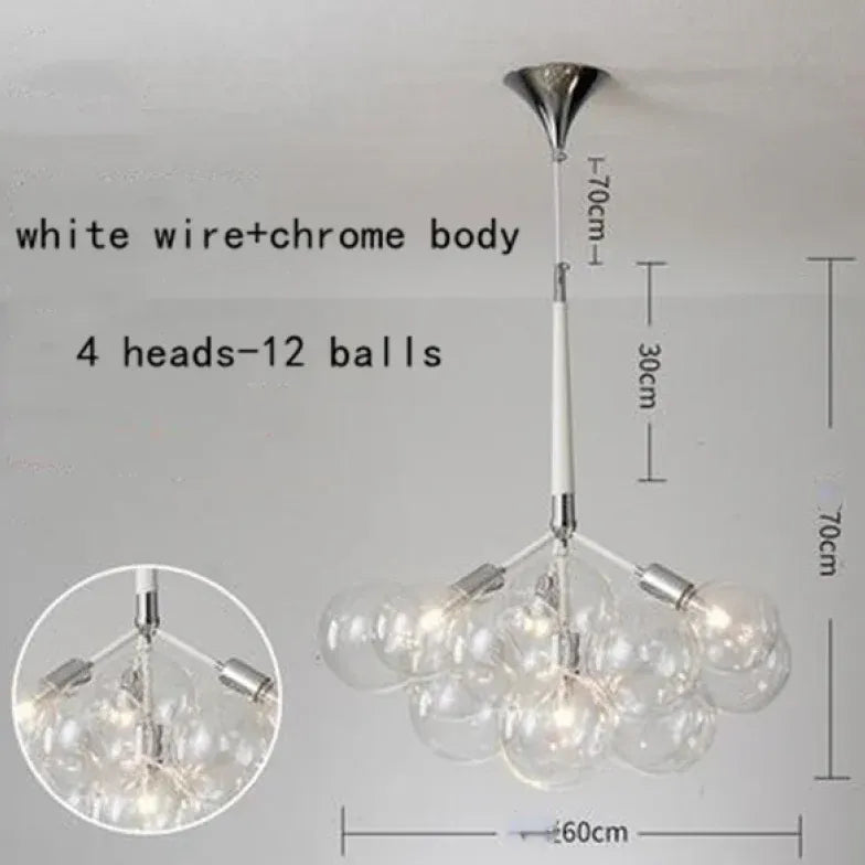 Transparent Glass Bubble Artistic Chandelier