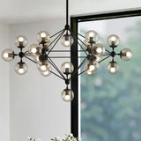 Clear Glass Multi-Sphere Modern Chandelier