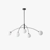 Minimalist Branch Style Glass Globe Black Chandelier Ceiling Lights