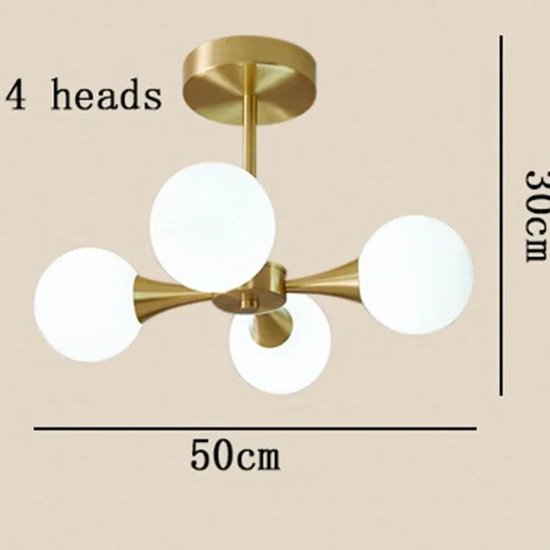 Spherical Gold Metal for Dining Room Chandelier