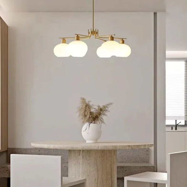 Multi-Head Glass Modern Chandelier for Dining Room