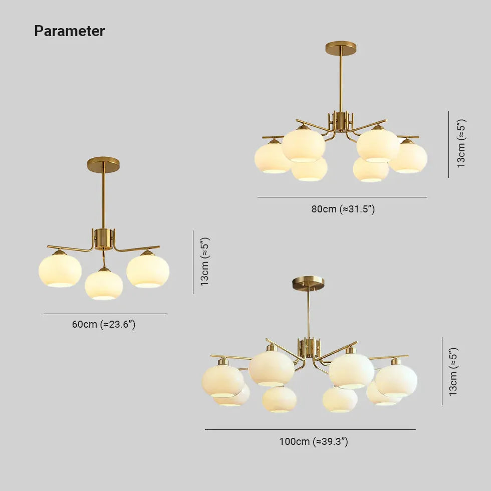 Multi-Head Glass Modern Chandelier for Dining Room