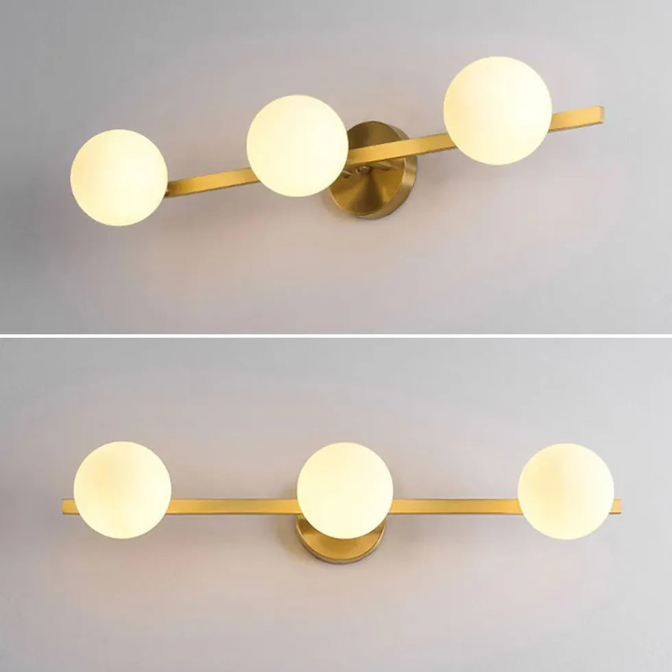 Globe Lampshade Gold Bathroom Wall Lights