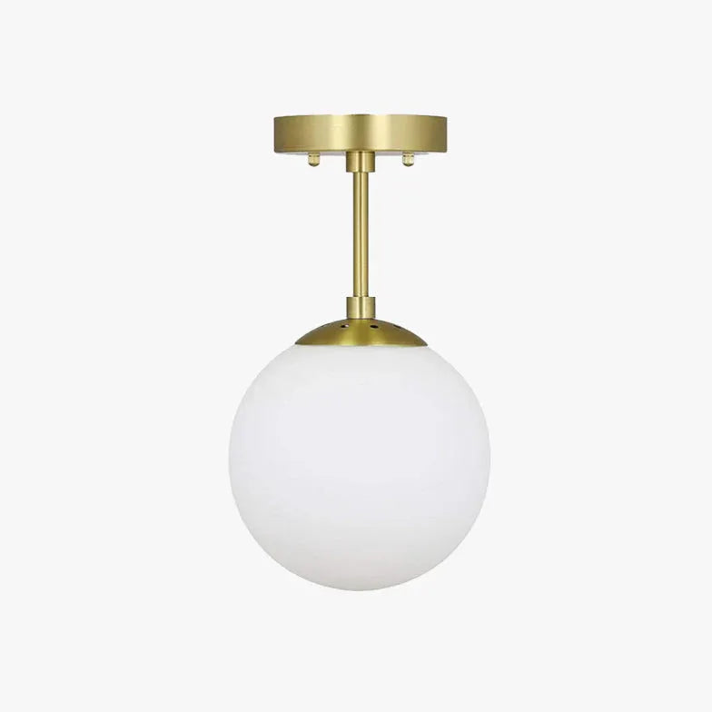 White Glass Ball Minimalist Modern Pendant Light