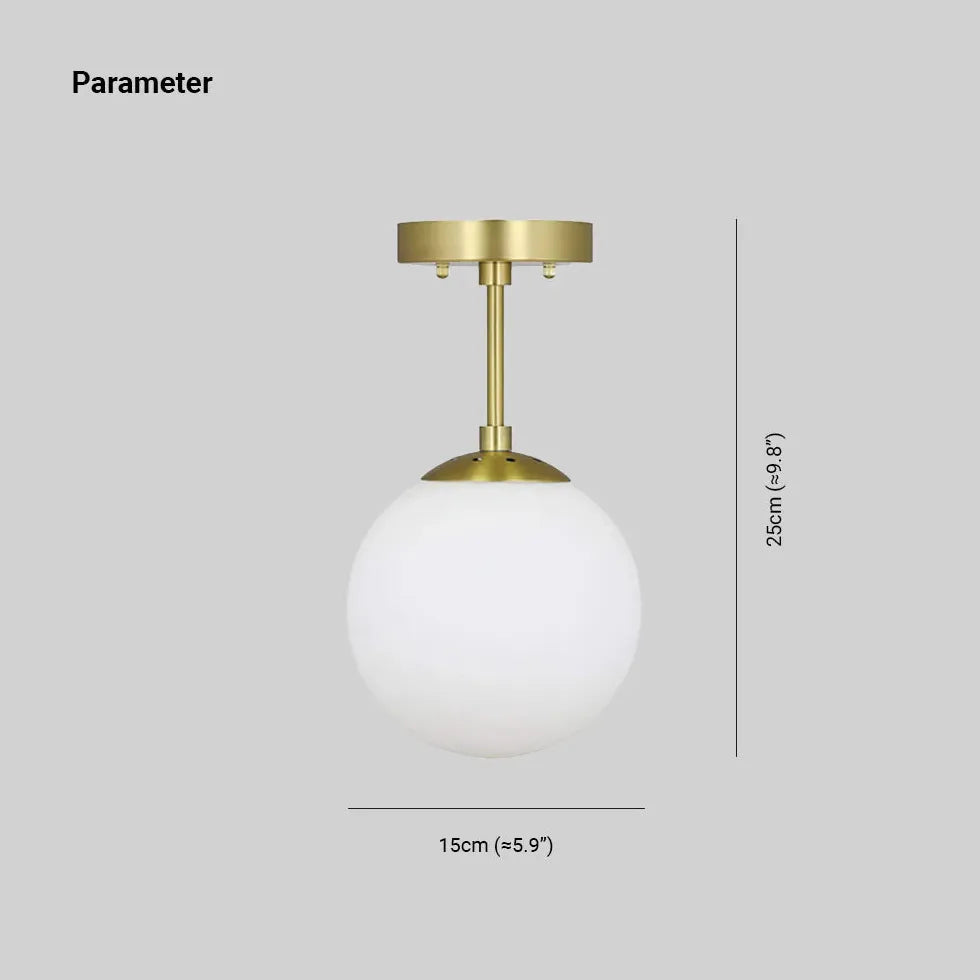 White Glass Ball Minimalist Modern Pendant Light