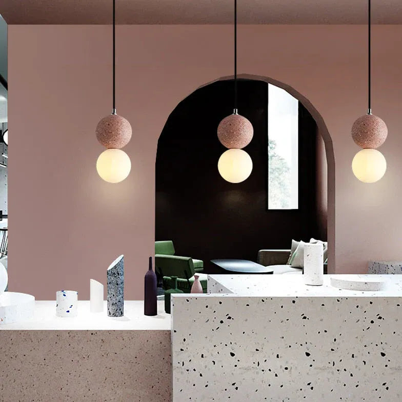 Terrazzo Spherical Modern LED Pendant Light