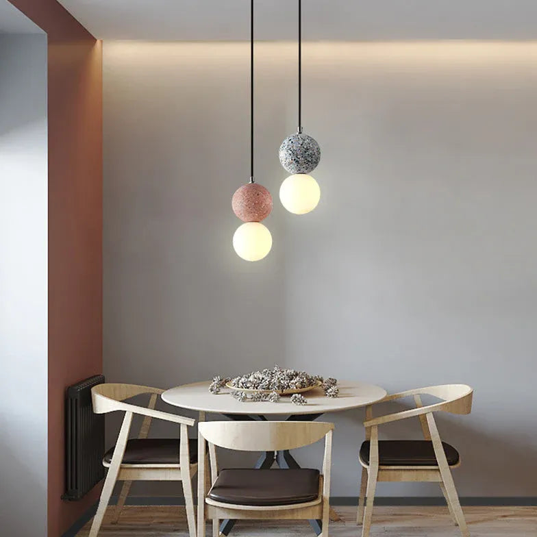 Terrazzo Spherical Modern LED Pendant Light