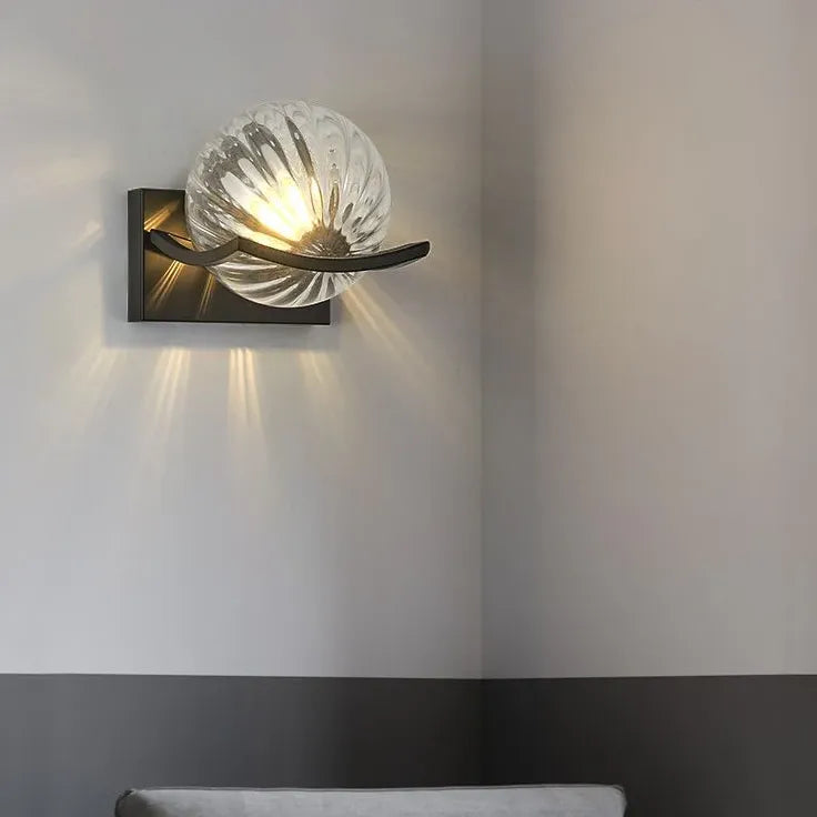 Wave Shaped Glass Ball Modern Wall Lights