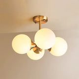 Four White Globe Modern Pendant Light