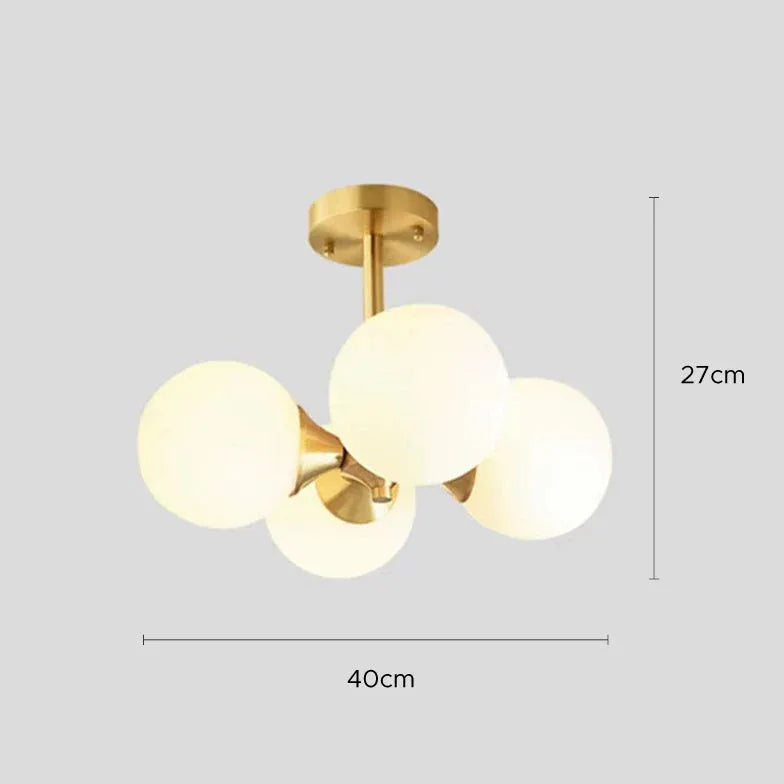 Four White Globe Modern Pendant Light