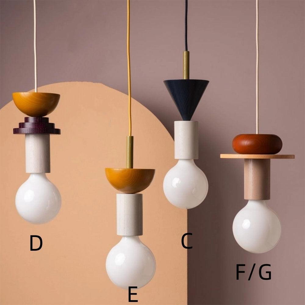 Modern Wood Pendant Light for Kids Room