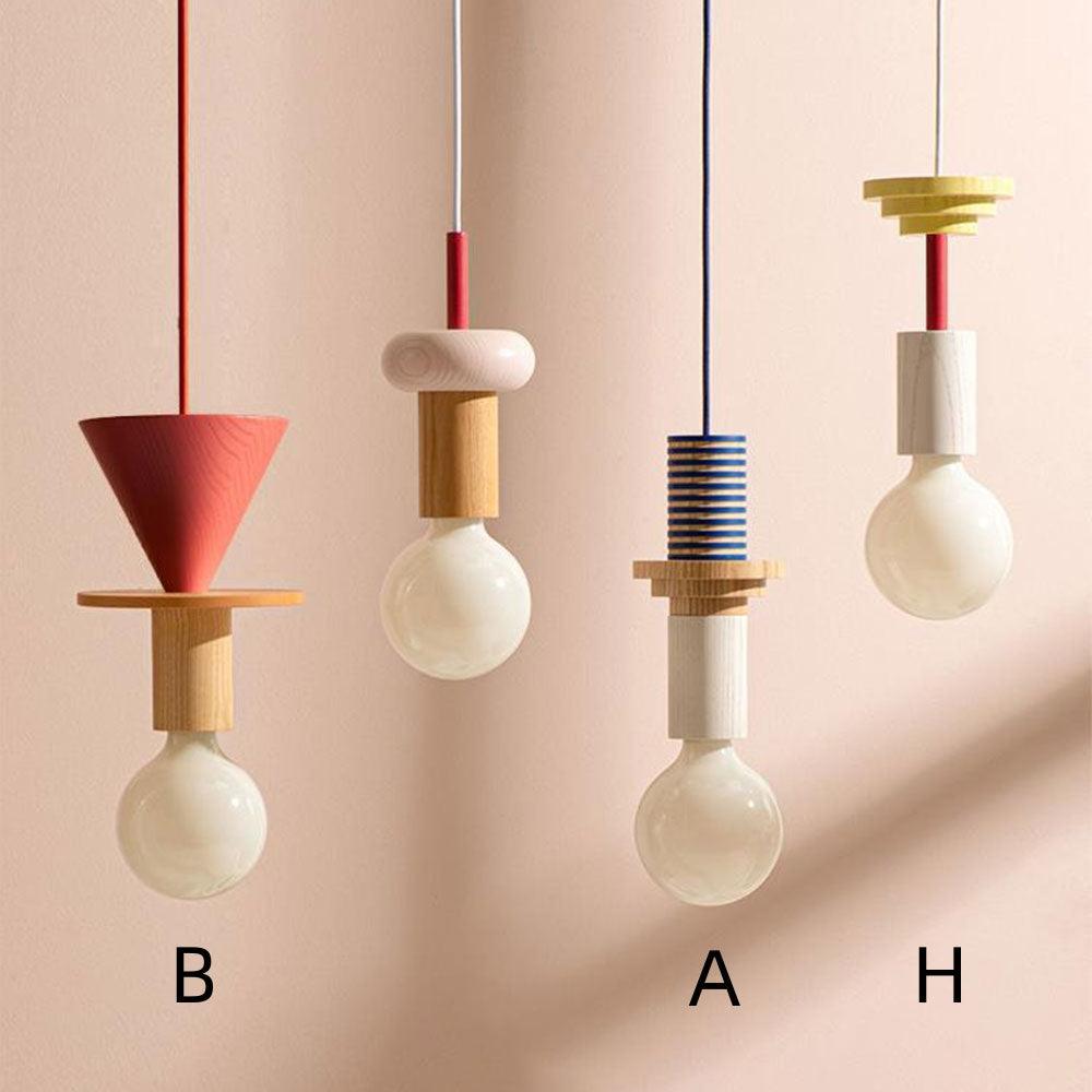 Modern Wood Pendant Light for Kids Room