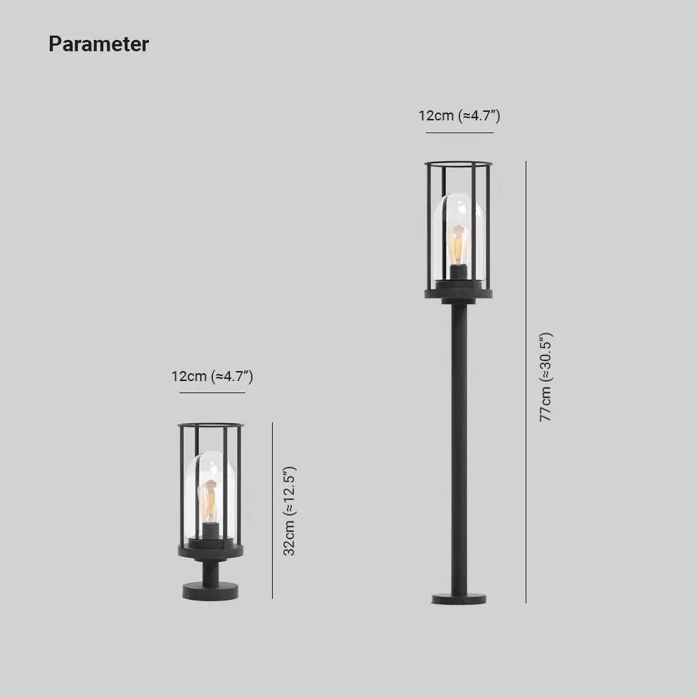 Solar Bollard Post Light with Tungsten Filamen