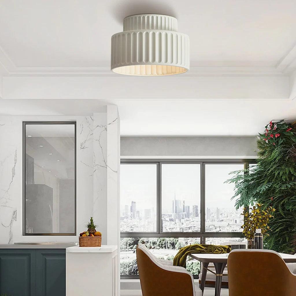 Modern White Wrinkled E27 Ceiling Light