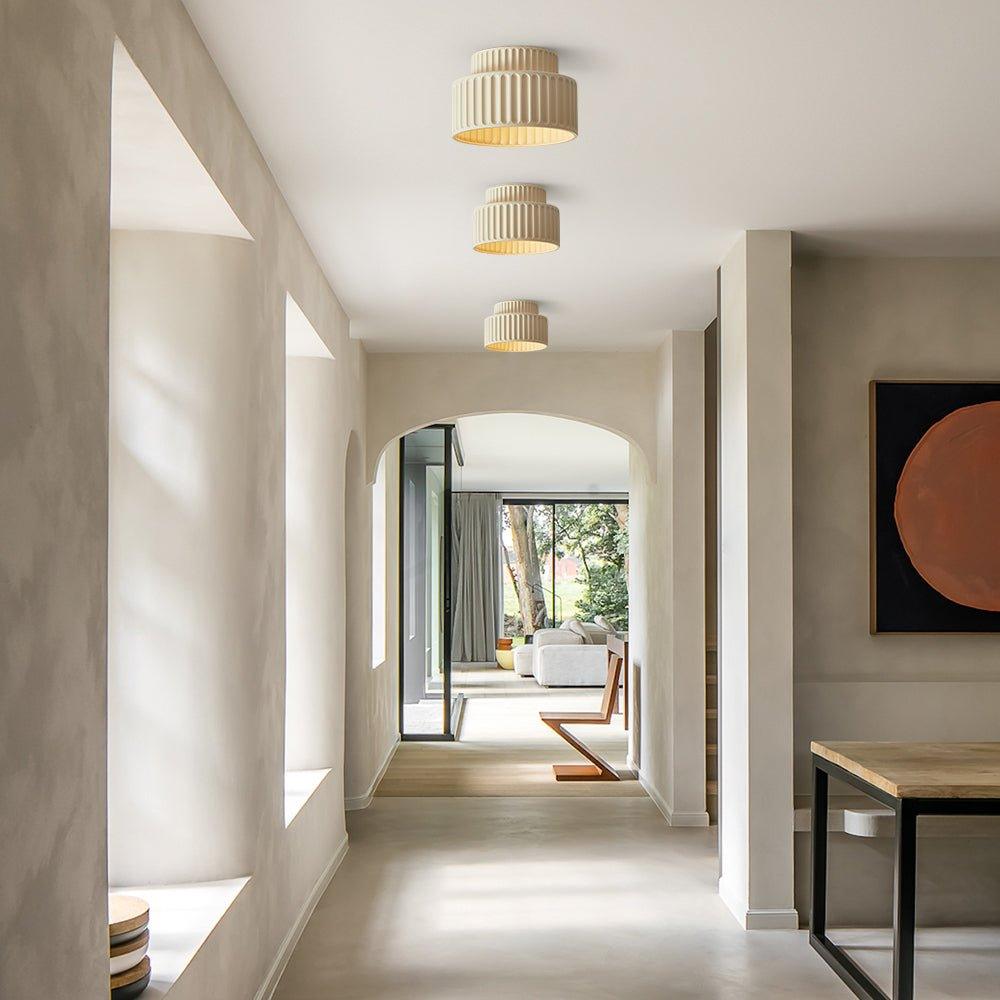 Modern White Wrinkled E27 Ceiling Light