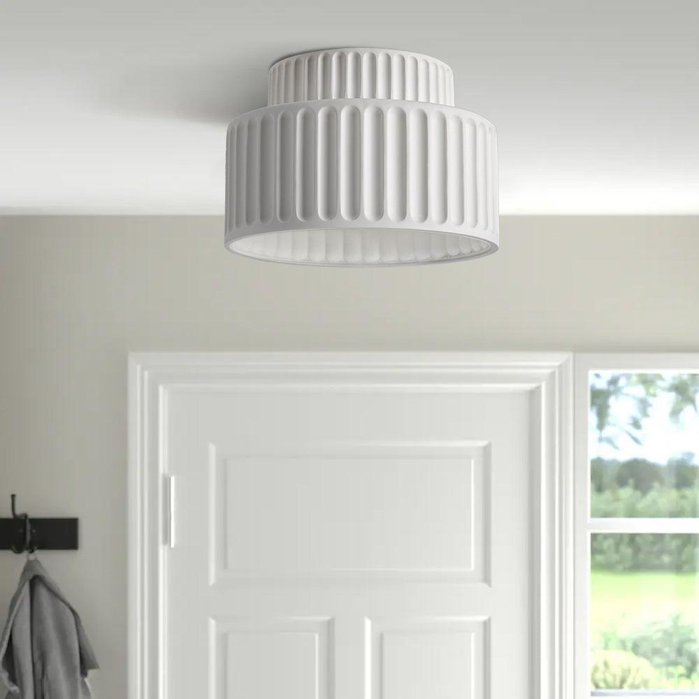 Minimalist Cream Vertical Striped Eye-Caring Ceiling Light