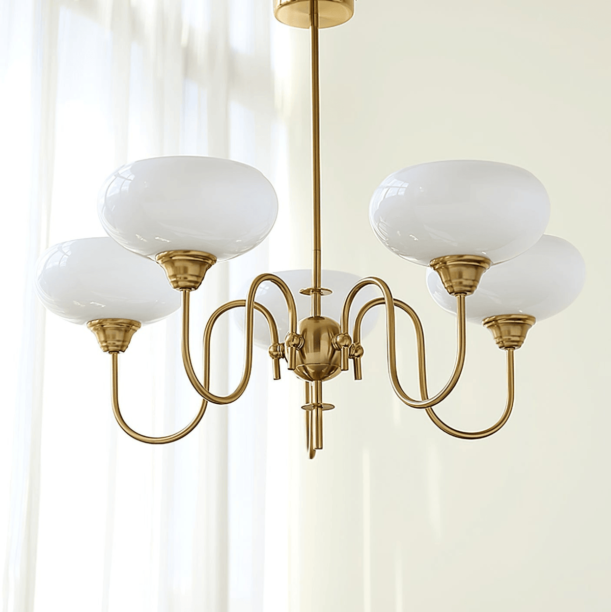 Glass Chandelier French Cream Glass Living Room