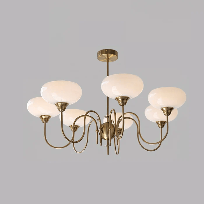 Glass Chandelier French Cream Glass Living Room