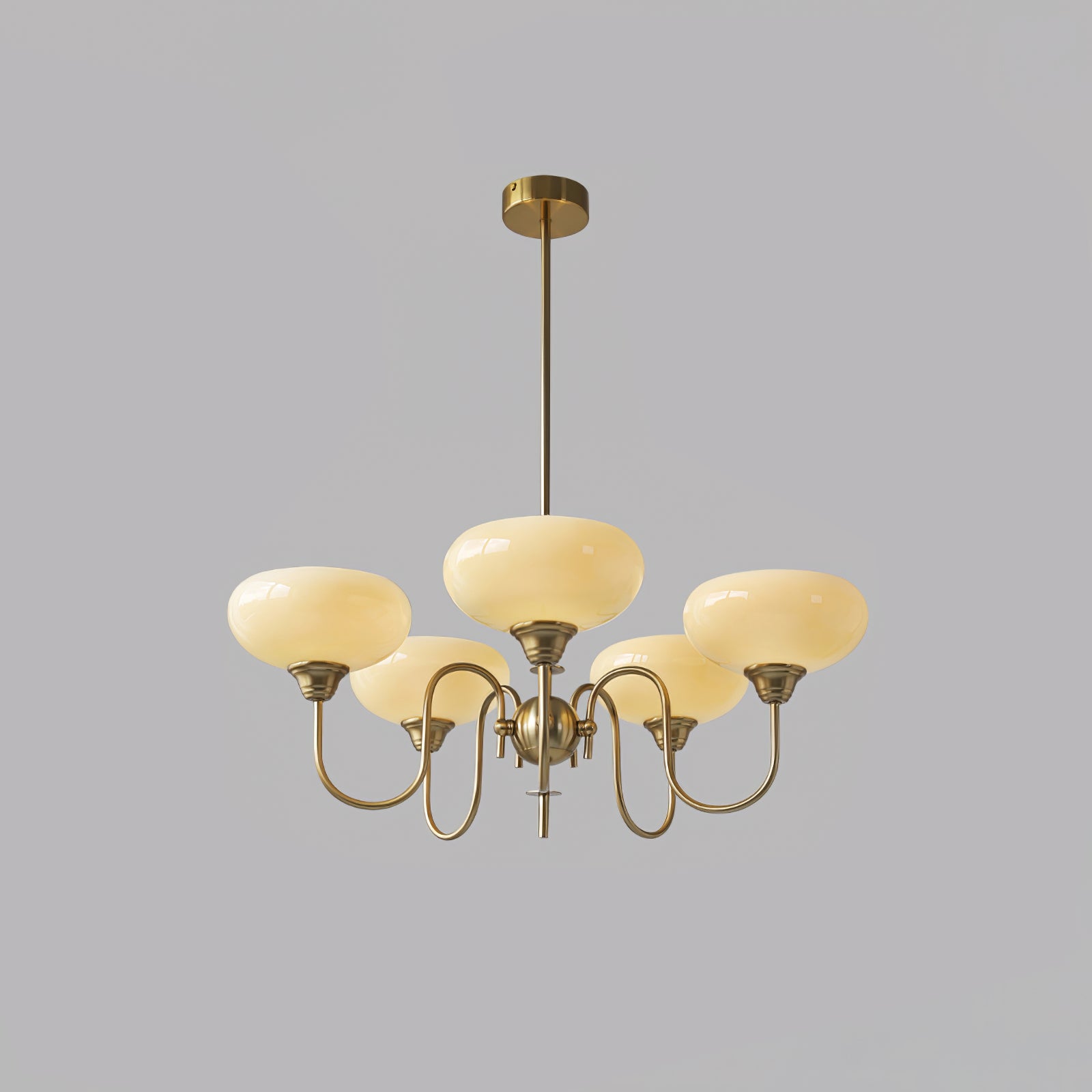 Vintage Creamy Persimmon Glass Chandelier