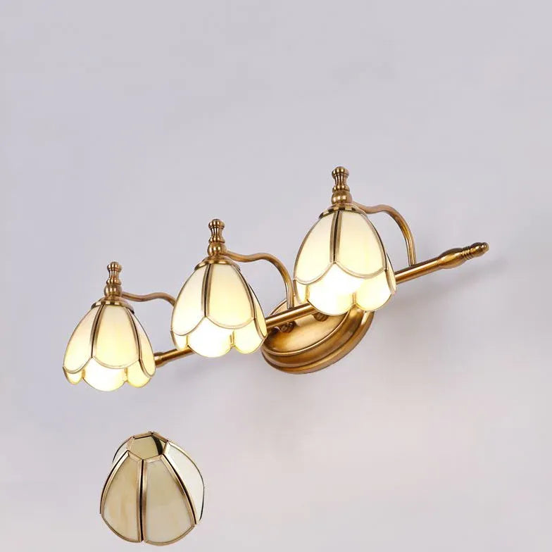 Classical Petal Gold Bathroom Wall Lights