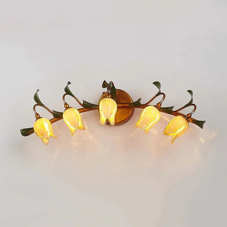 Tulip Brass Vintage Bathroom Wall Lights