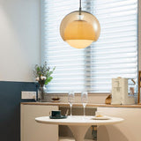 Vintage Glass Orb Pendant Light for Dining Room