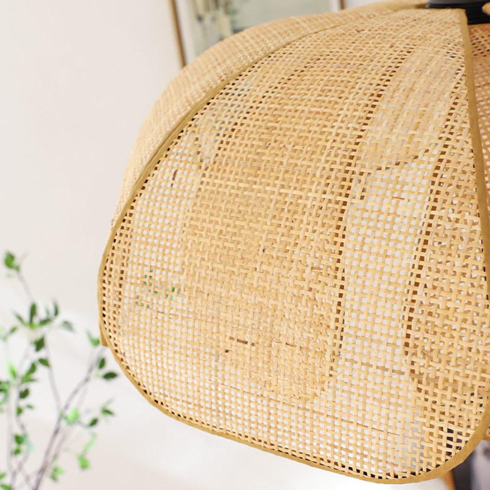 Handmade Rattan Ceiling Light With Petal Design
