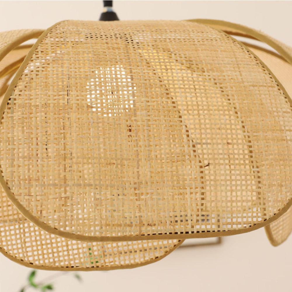Handmade Rattan Ceiling Light With Petal Design