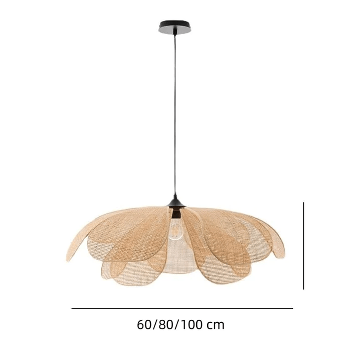 Handmade Rattan Ceiling Light With Petal Design