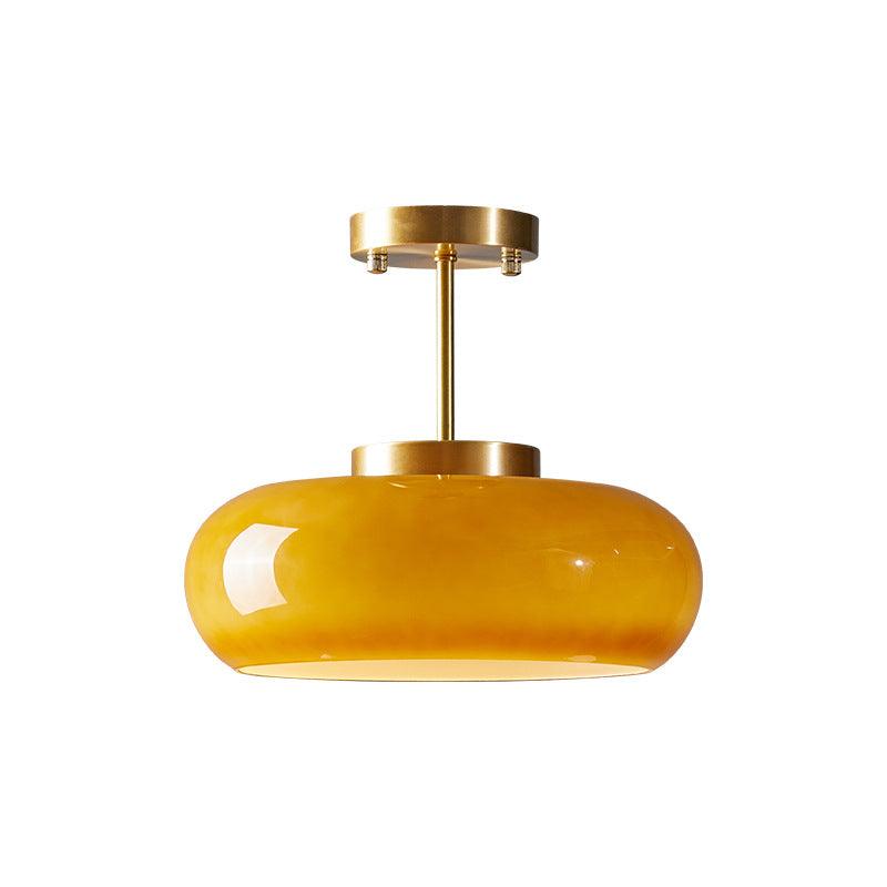 Vintage Persimmon Glass Pendant Light for Corridor