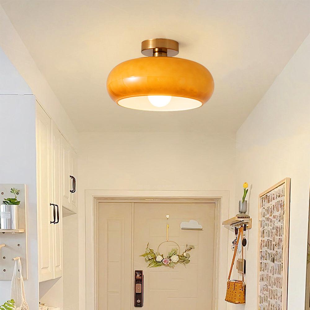 Vintage Persimmon Glass Pendant Light for Corridor