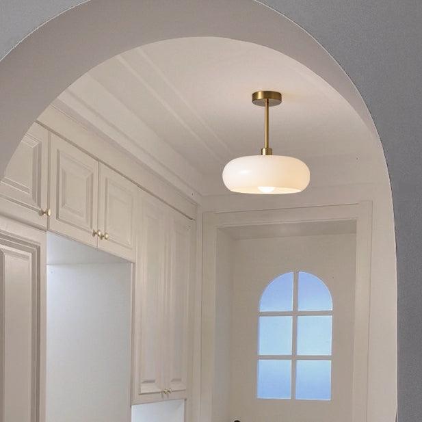 Vintage Persimmon Glass Pendant Light for Corridor