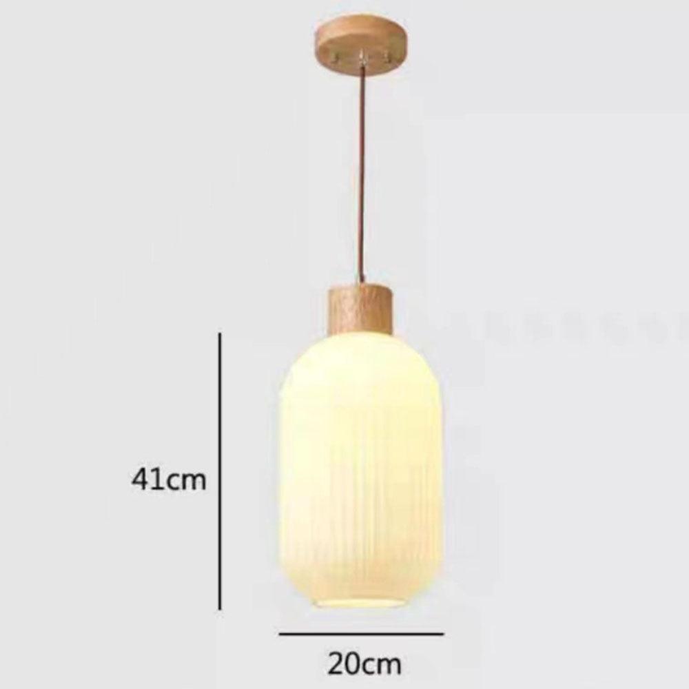 Japanese Style Cream Opal Glass Pendant Light