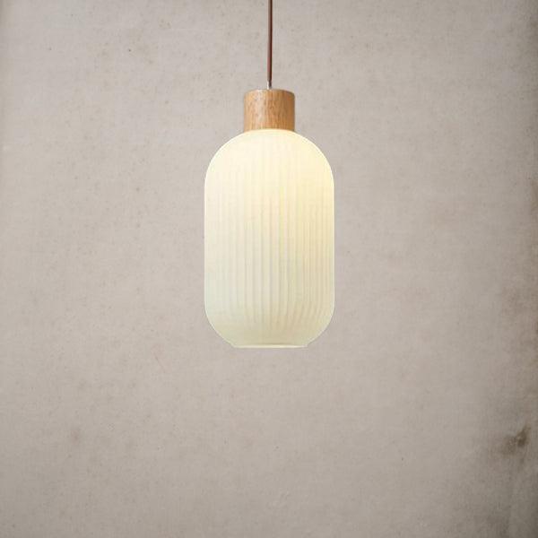 Japanese Style Cream Opal Glass Pendant Light