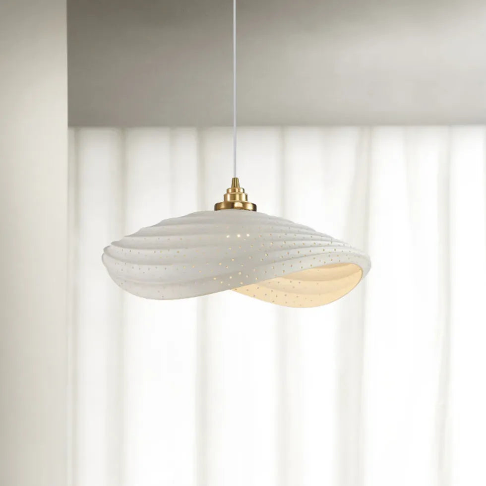 Sleek Wave-Shaped Modern White Kitchen Pendant Light