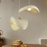 Sleek Wave-Shaped Modern White Kitchen Pendant Light