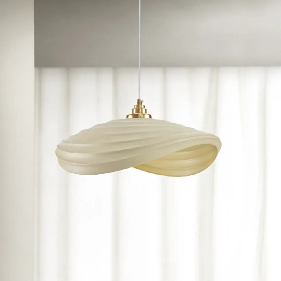 Sleek Wave-Shaped Modern White Kitchen Pendant Light