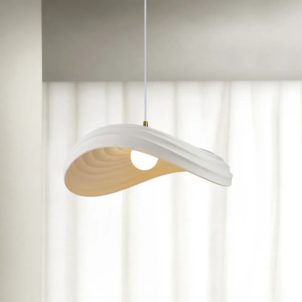 Sleek Wave-Shaped Modern White Kitchen Pendant Light