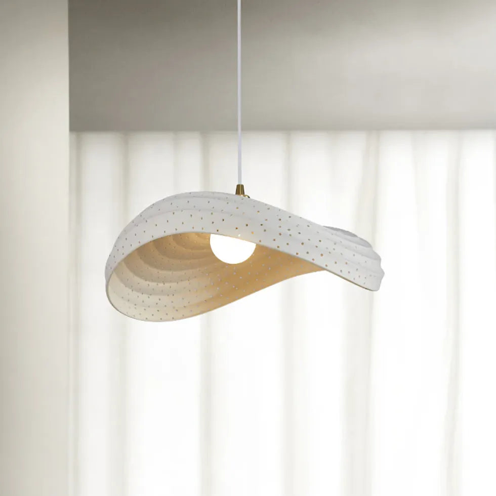 Sleek Wave-Shaped Modern White Kitchen Pendant Light