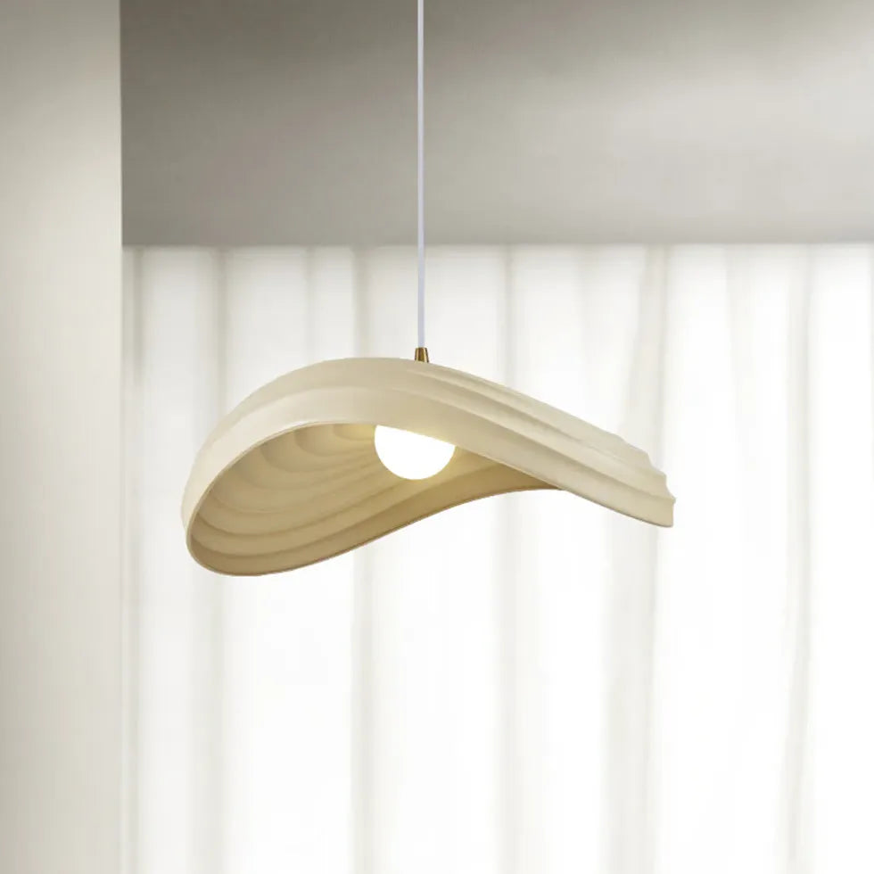 Sleek Wave-Shaped Modern White Kitchen Pendant Light